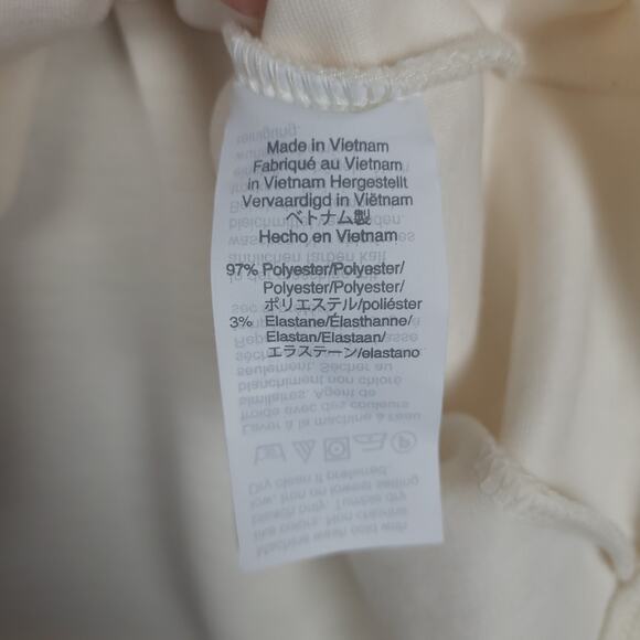 Madewell Texture & Thread Women's Crepe Wrap Crop Top Sz Large Long Sleeve Cream - Picture 10 of 14